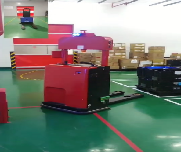 激光叉車(chē)上下電梯應(yīng)用